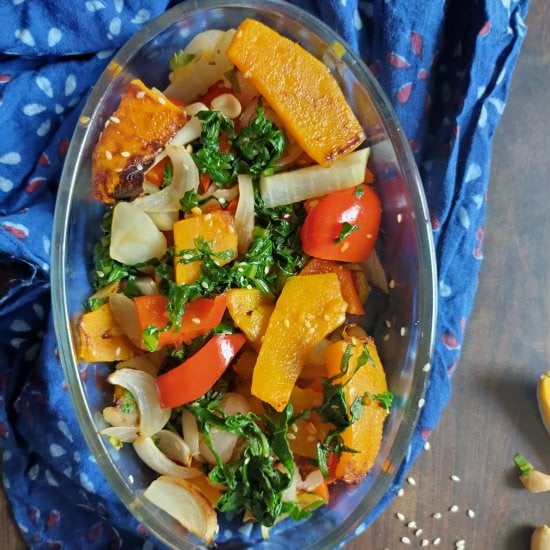 Roasted Pumpkin Spinach Salad
