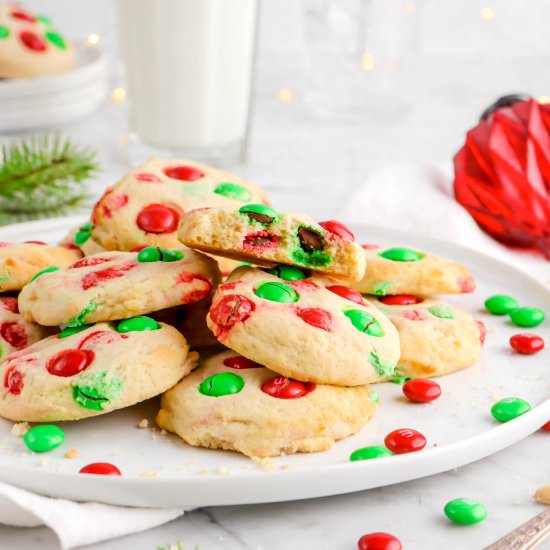 Christmas M&M Sugar Cookies