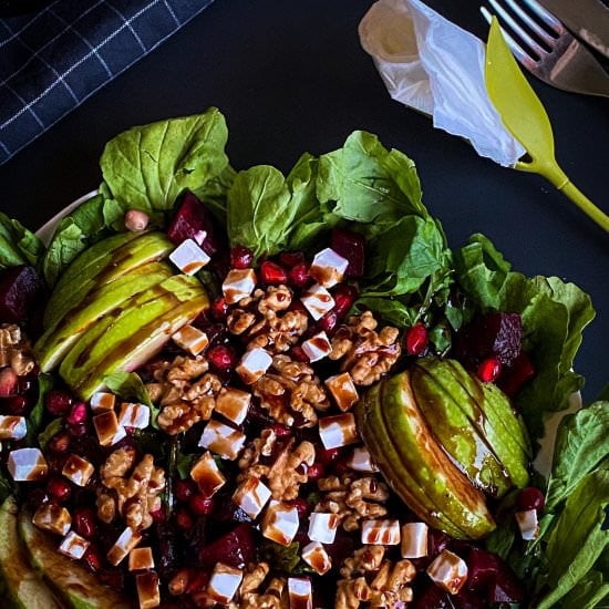 Vegan Colorful Arugula Beet Salad