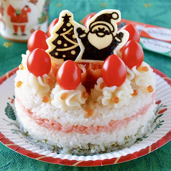 Easy Christmas Sushi Layer Cake