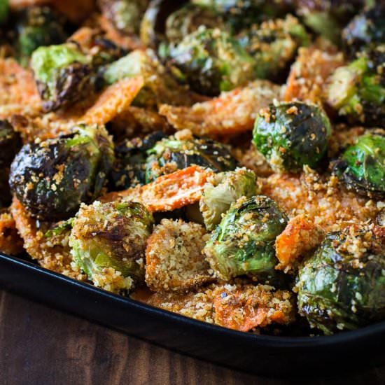 Roasted Brussel Sprouts and Carrots