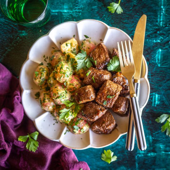 Sirloin Steak Tips with Horseradish