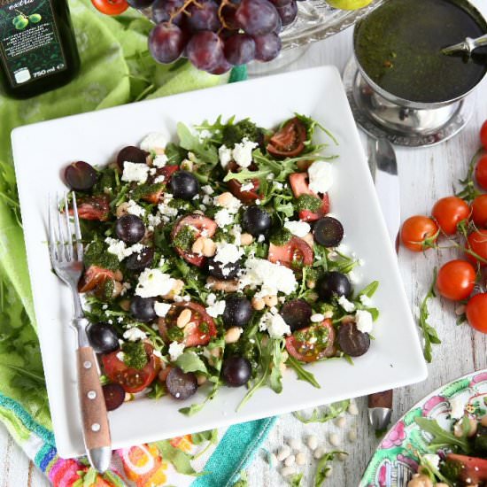 Arugula White Bean Salad with Grape