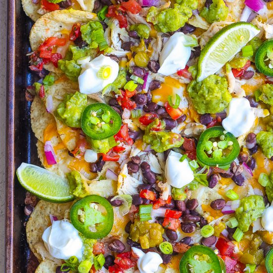 Sheet Pan Chicken Nachos