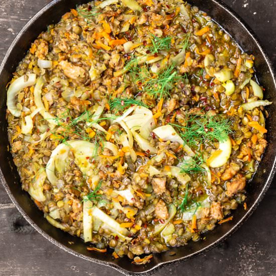 EASY Italian Sausage & Lentils!