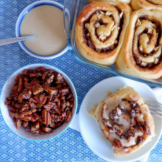 APPLE AND PEAR CINNAMON ROLLS