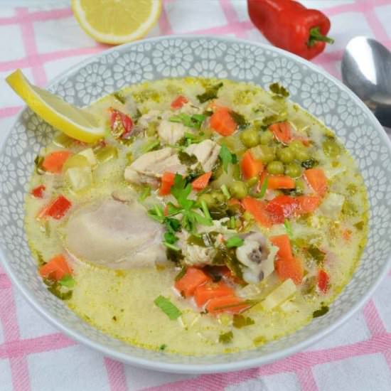 Creamy Chicken Soup With Vegetables