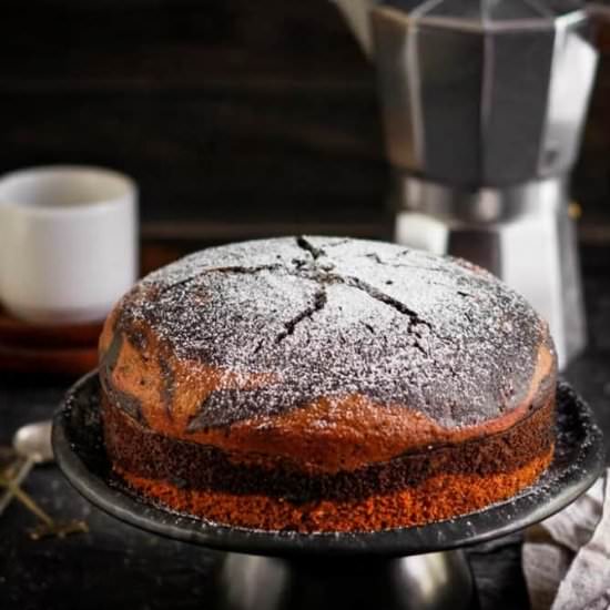 Easy Eggless Stovetop Marble Cake