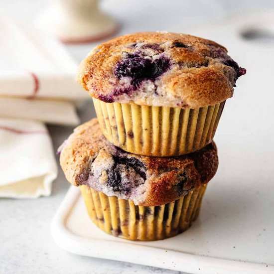 Eggless Blueberry Muffins