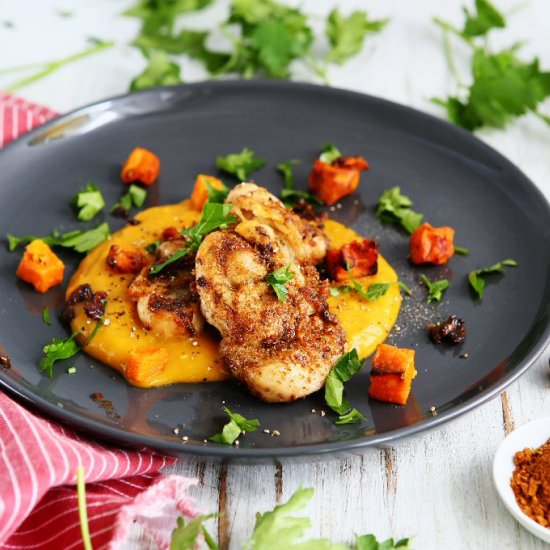 Crispy Greek Chicken with Pumpkin P