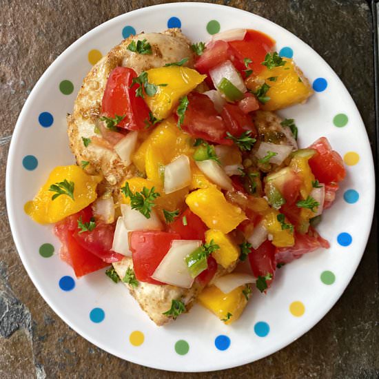 Chicken with Mango-Tomato Salsa