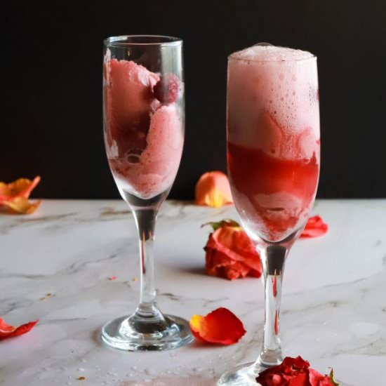 Raspberry Champagne Float