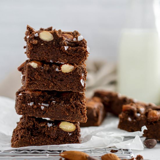 Fudgy Chocolate Almond Brownies