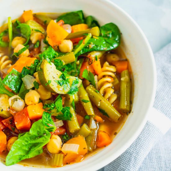 Chickpea Minestrone Soup (Vegan)
