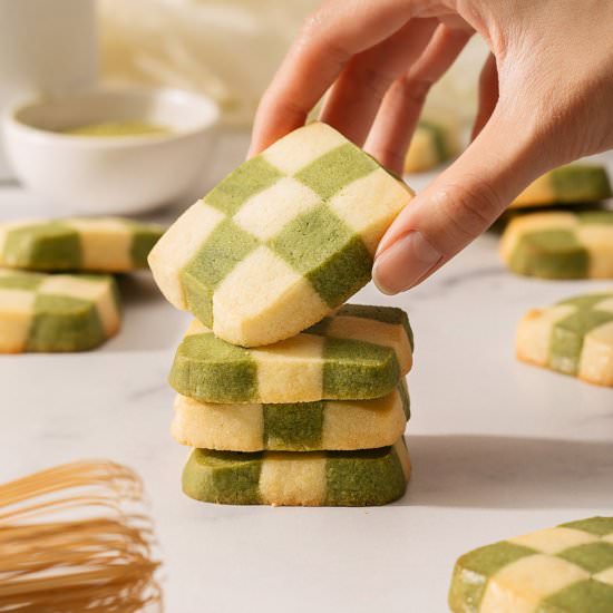 Matcha Checkerboard Cookies