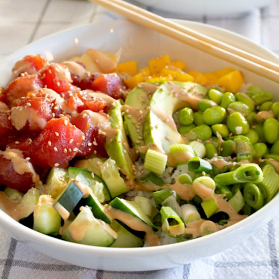 homemade poke bowls