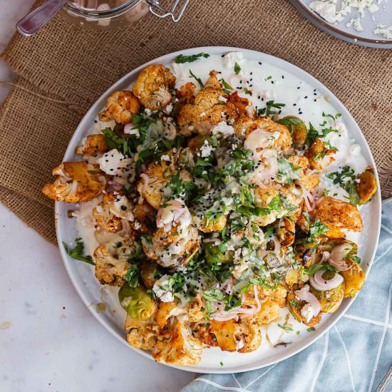 Winter vegetables with yoghurt