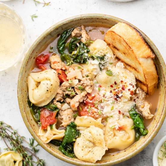 Easy Tortellini Spinach Soup