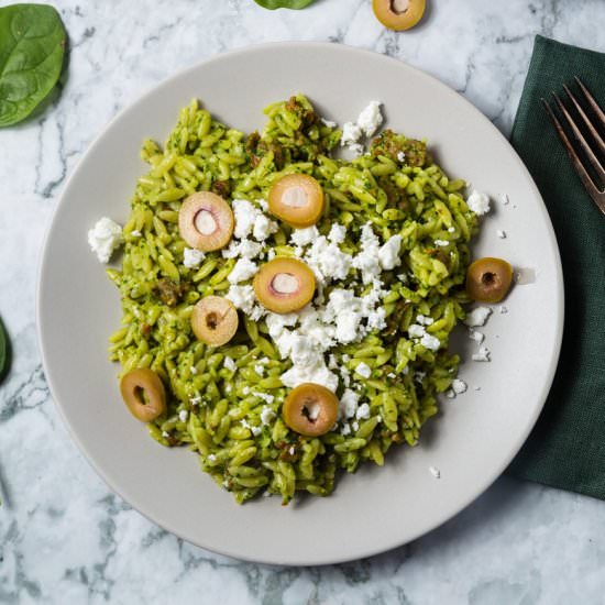 Orzo Pesto with Sausage
