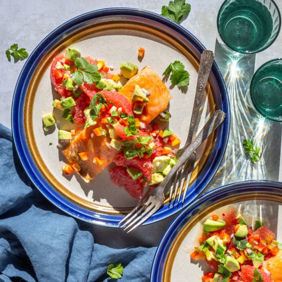 Slow Baked Salmon with Grapefruit