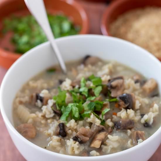 Healthy Mushroom And Rice Soup