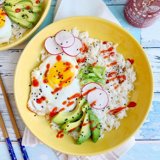Egg and Garlic Rice Bowl
