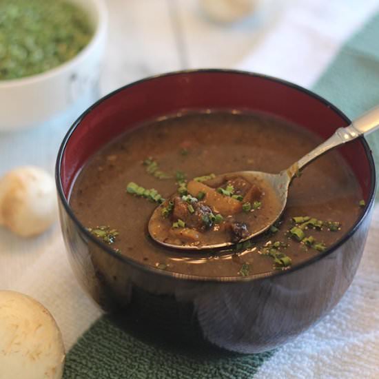 Rich healthy mushroom soup
