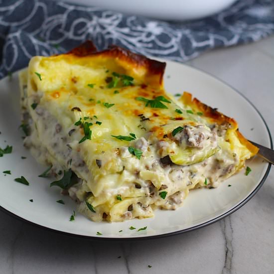 White Lasagna with Beef & Zucchini