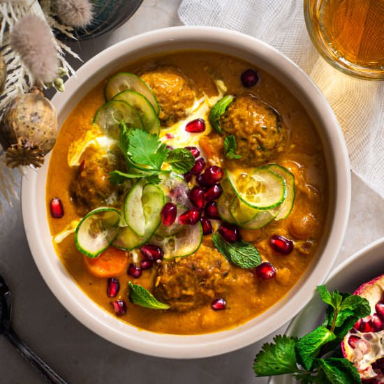 Chicken Meatball Mulligatawny Soup