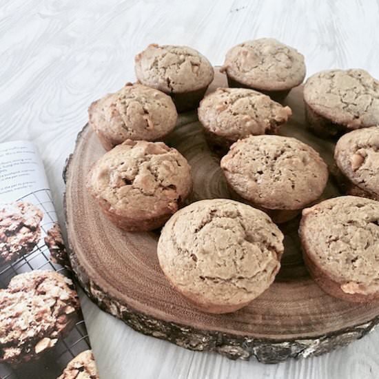 Caramel Banana Walnut Muffins