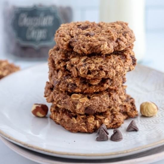 Banana Nutella Oatmeal Cookies