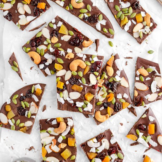 Dark Chocolate Fruit and Nut Bark