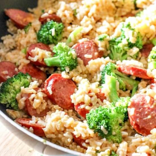 Smoked Sausage & Rice One-Skillet