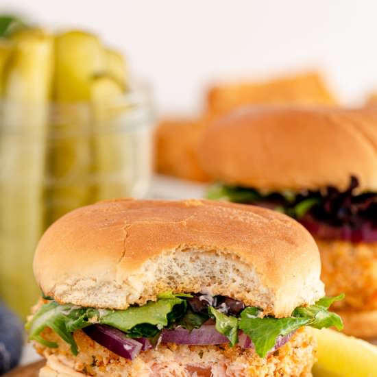 Air Fryer Salmon Sandwiches