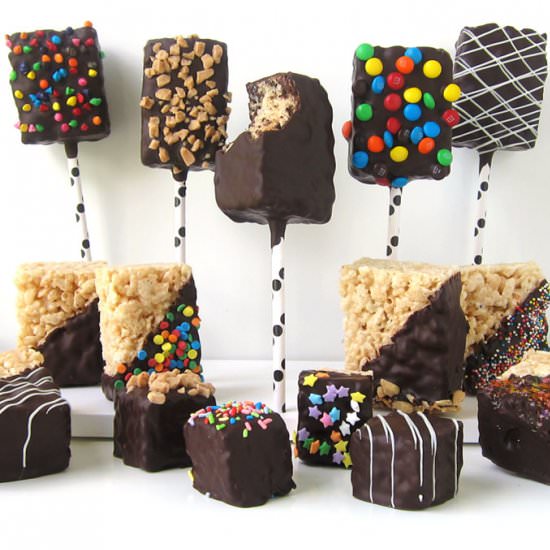 Chocolate-dipped Rice Krispie Treat