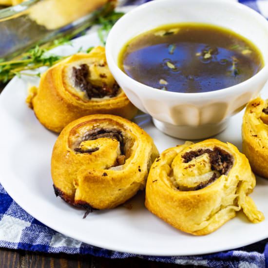 French Dip Pinwheels