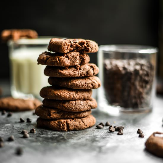 Vegan Double Chocolate Chip Cookies