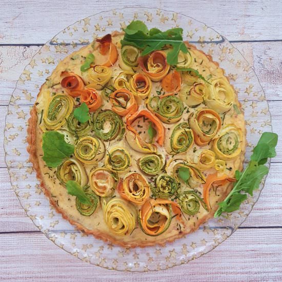 Veggies flower tart