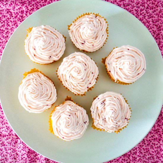 Raspberry Almond Cupcakes