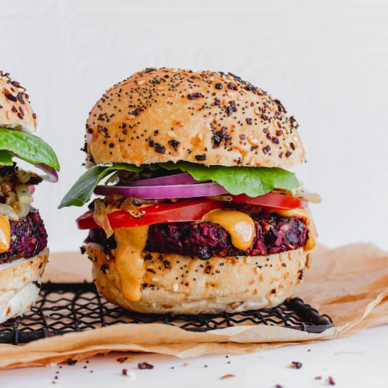 Beet & Black Bean Burgers