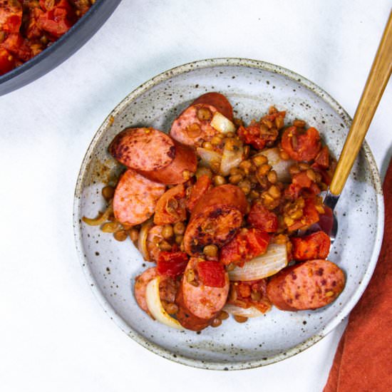 5 Ingredient Kielbasa and Lentils