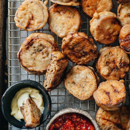 Chinese Fried Stuffed Eggplant