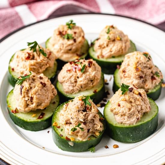 Keto Cucumber Bites with Tuna