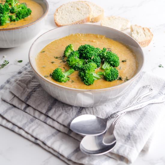 Beer Cheddar Broccoli Soup