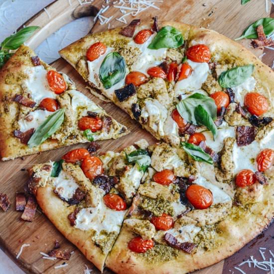 Pesto Chicken Pizza No Rise Time