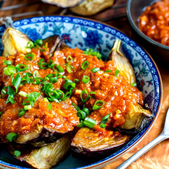 Tomato Miso Roasted Eggplant