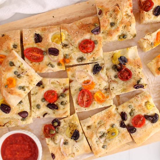 Vegan Tomato & Olive Focaccia