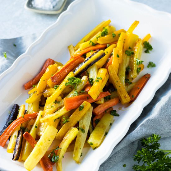 Honey Roasted Rainbow Carrots
