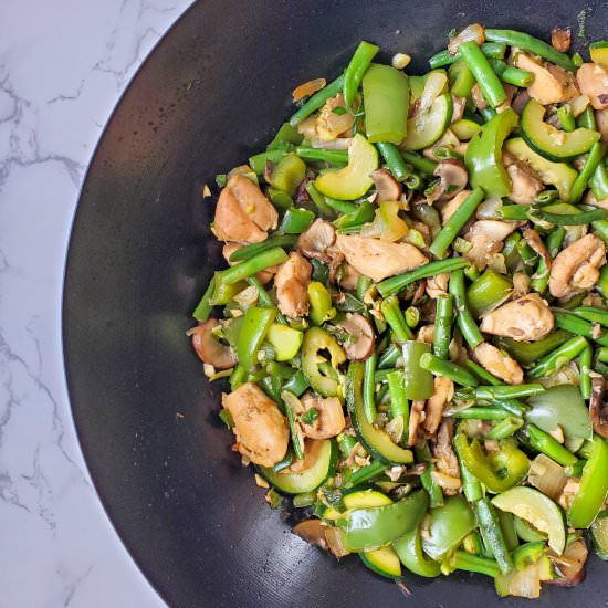 Spicy Green Chicken Stir Fry