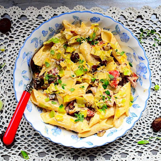Gammon Pasta with Leeks